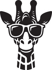 giraffe head vector illustration, giraffe head with sunglass vector illustration