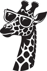 giraffe head vector illustration, giraffe head with sunglass vector illustration