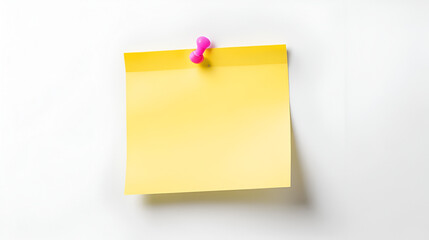 Blank sticky note pinned to a white surface (2)