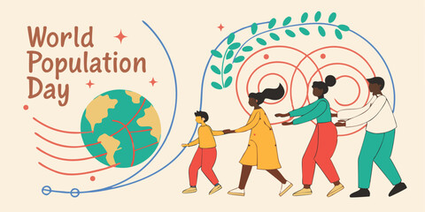 Girl holding a heart with children and a colourful globe around vector illustration