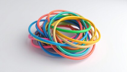 Naklejka premium Colorful rubber bands tangled