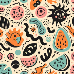 Abstract Summer Vibes: Cheerful Vibrant Pattern