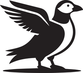 Vector Bird Logo Design, Black and White Silhouette