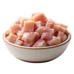 Raw Diced Chicken Fillet Ceramic PNG Transparent