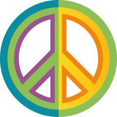 Peace sign vector white background 