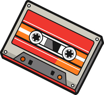 8-track tape vector white background
