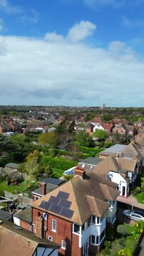 High Angle View of British Tourist Attraction and Beautiful Coastline City Ramsgate Seaside Town and Civil Parish in the District of Thanet in East Kent, England United Kingdom.
