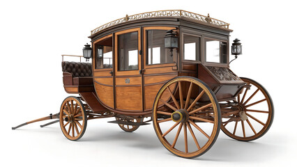 Fototapeta premium vintage carriage on white background