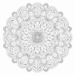 Floral Ornate Tapestry Decorative Circular Healing Mandala Art Illustration with Intricate Patterns and Spiritual Design for Meditation and Decoration