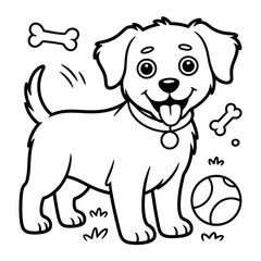 Fototapeta premium A beautiful line art design of a dog coloring page