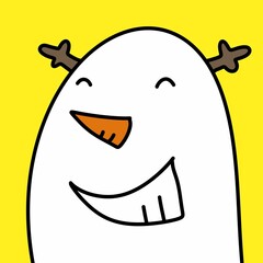 a cartoon character with a carrot in his mouth