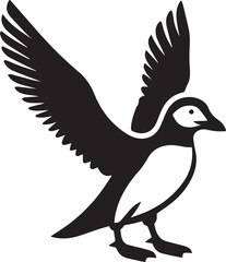 Fototapeta premium Vector Bird Logo Design, Black and White Silhouette