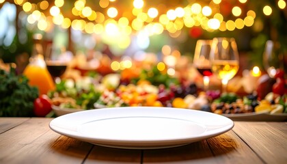 Simple elegance, a plate on table with blurred background minimalist dining and still life photography