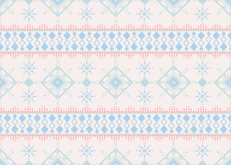 Geometric ethnic  Navajo tribal aztec pattern fabric textile seamless with pastel background.