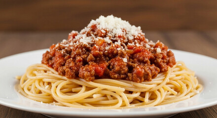 spaghetti bolognese and parmesan