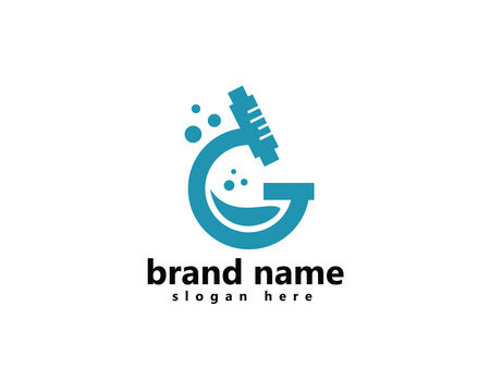 creative laboratory logo, microscope like lab bottle, logo design template