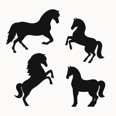 Elegant Horse Silhouettes A Collection of Four Unique Poses