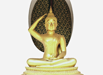 The Golden Buddha statue is a sacred symbol of Buddhism and  general attraction in peaceful Thailand. 