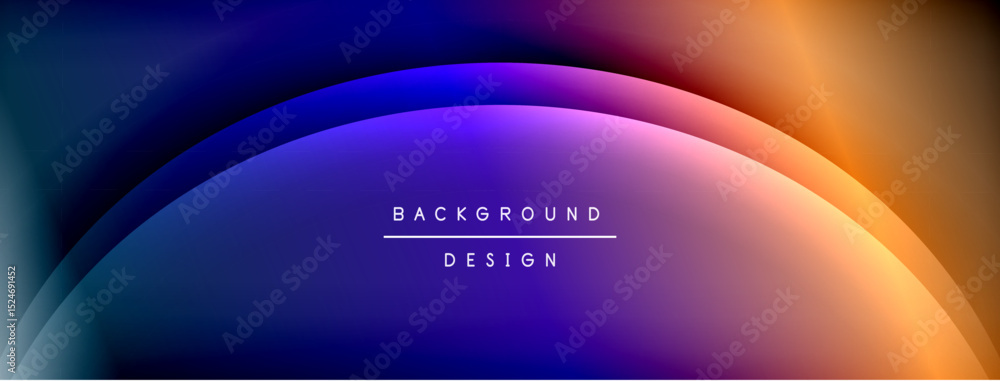 Fototapete Abstract gradient background. Smooth color transitions create modern visual effect. Minimalist design with text overlay. Dark space surrounds vibrant hues.