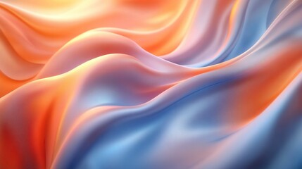 Obraz premium Sunset-hued silk flowing, abstract background, design