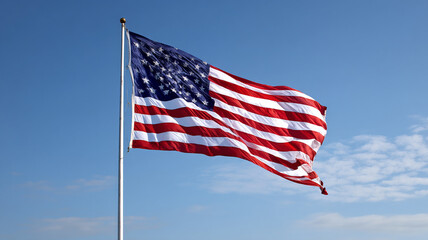 Obraz premium American Flag with Urban Backdrop
