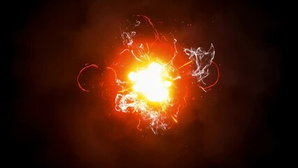 Abstract fiery orb with swirling energy - Powered by Adobe