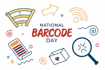 NATIONAL BARCODE DAY vector illustration