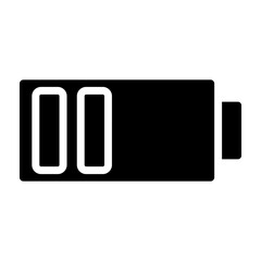 Half Battery Vector Glyph Icon design