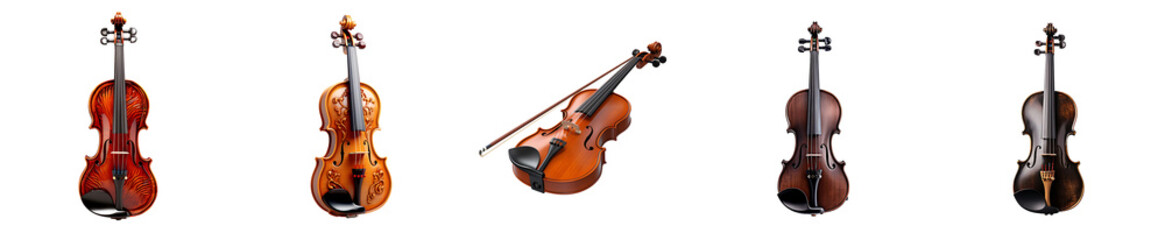 Fototapeta premium Row of violins are shown in different colors