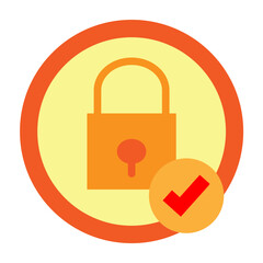 Encrypted Access Vector Flat Icon Design