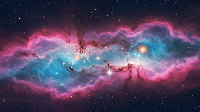 Vibrant cosmic scene with colorful galaxies and radiant stars, capturing the beauty and vastness of outer space

