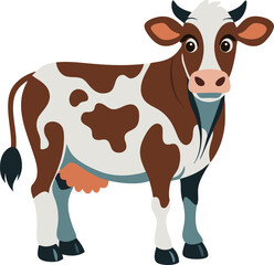 cow on white background
