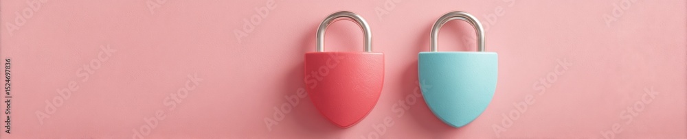 Poster metallic padlock icon with dimensional shield and shadow detail for premium executive security and e