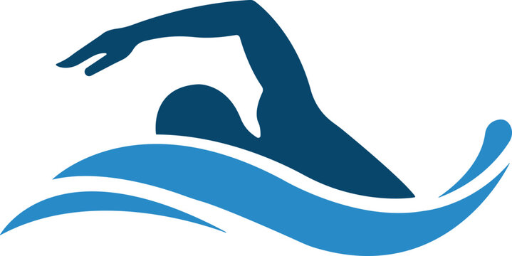 swimming figure icon in flat style. isolated on transparent background