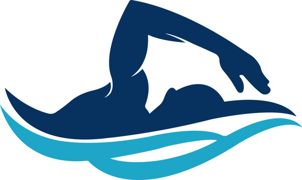 swimming figure icon in flat style. isolated on transparent background