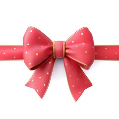 Red ribbon on white background