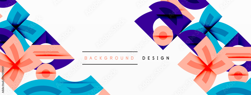 Aufkleber abstract floral pattern. geometric shapes, vibrant colors create modern background design. minimalis
