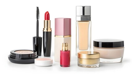 make up set on a white background 