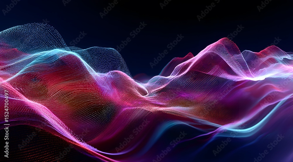 Poster abstract flow of multicolored waves
