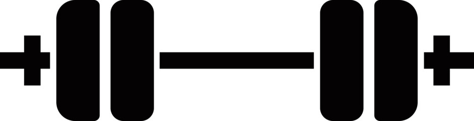 Barbell weight training icon in flat. isolated on transparent background