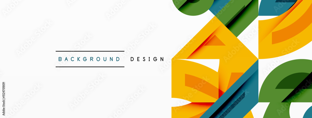 Aufkleber Abstract paper layers create vibrant geometric design. Colors overlap, forming dynamic visual texture. Minimalist style, clean presentation.