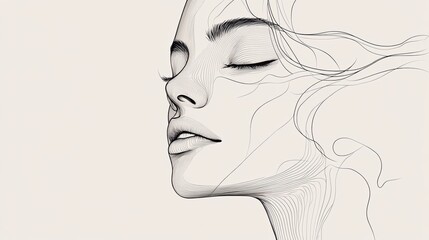 Minimalistic Line Art of a Woman's Face