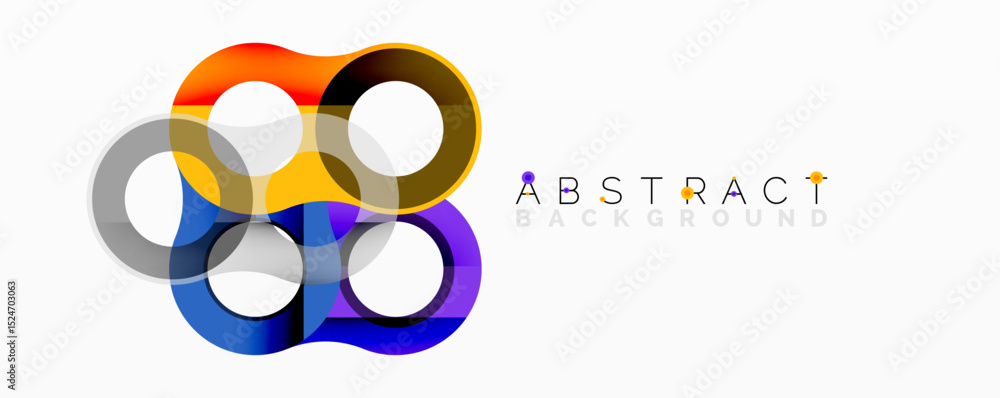 Aufkleber colorful overlapping circles create modern design. bright hues blend, forming dynamic visual element