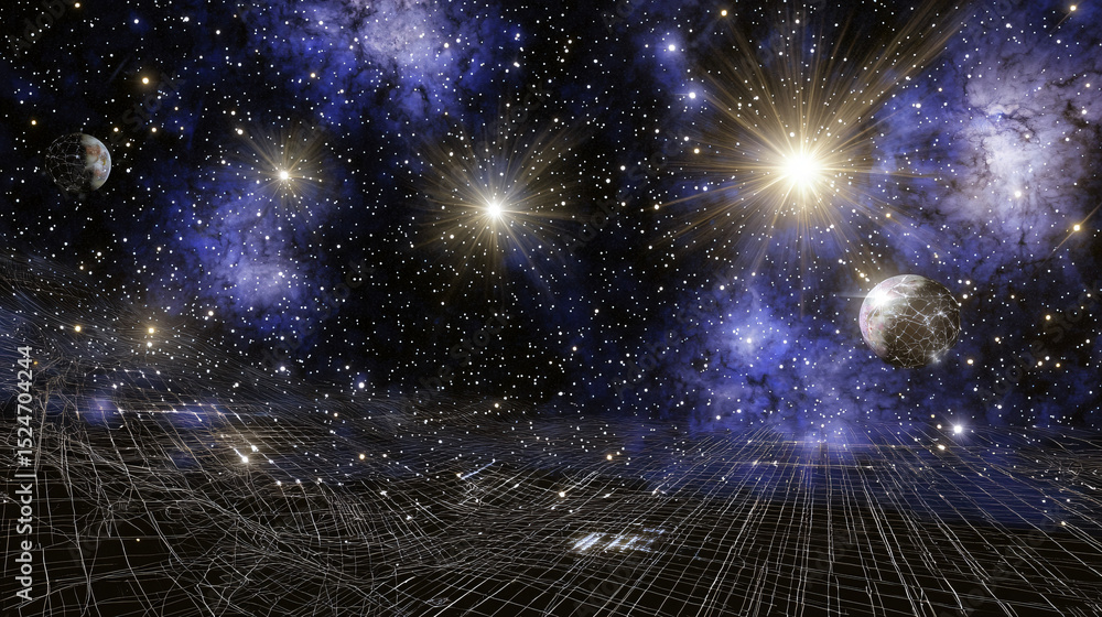 Poster majestic space scene filled with countless stars creating a captivating and awe-inspiring view of th