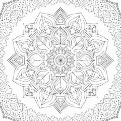 Bohemian Boho Ornamental Symmetry Craft Contemporary Mandala Art Illustration with Intricate Patterns and Spiritual Design for Meditation and Decoration