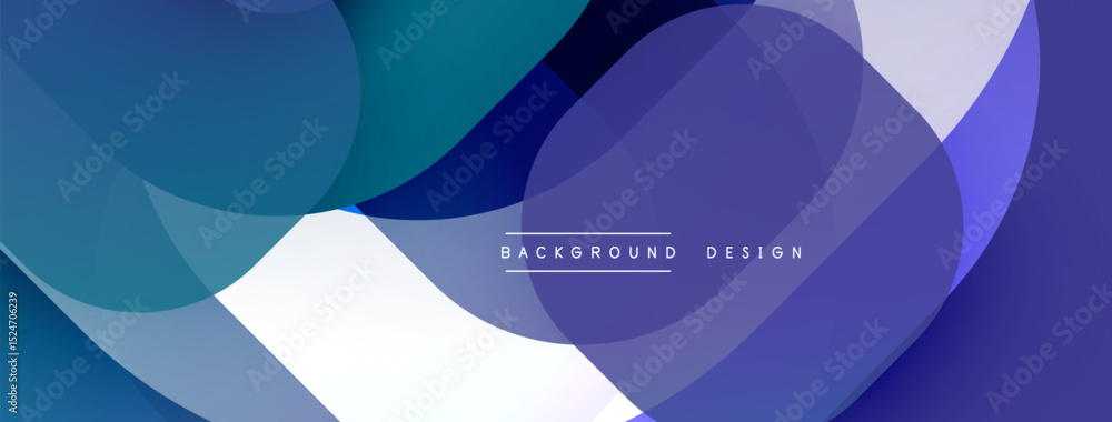 Poster abstract fluid shapes overlap, creating vibrant blue purple gradients. modern design features text b