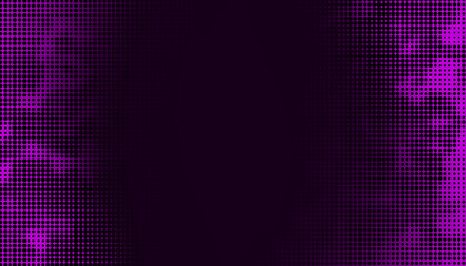 Abstract purple halftone technology center space black background