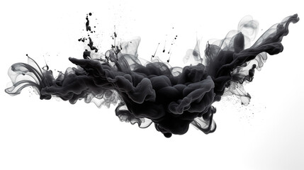 Abstract dark smoke cloud formation on a transparent background