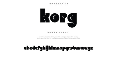 KORG minimal abstract alphabet fonts. Typography  logo creative font. vector illustration
