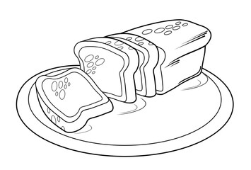 one plate of sliced ​​white bread